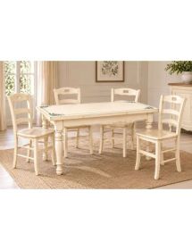 Set 2 sedie shabby legno laccato avorio anticato seduta legno 43x46x89