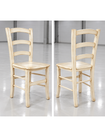 Set 2 sedie shabby legno laccato avorio anticato seduta legno 43x46x89
