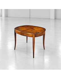 Tavolo ovalino Classico Legno Intarsio Venezia Noce 115x95x77