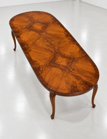 Tavolo ovalino Classico Legno Intarsio Venezia Noce 115x95x77