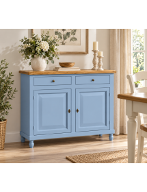 CREDENZA CARTA DA ZUCCHERO SHABBY 2 PORTE 2 CASSETTI 104x43x98