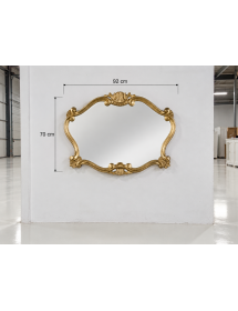 Specchiera in foglia oro sagomata Misure: L.92 x H. 70 x P. 4