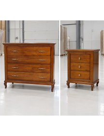Gruppo Como e 2 Comodini Classici in Legno | Camera da Letto Elegante | Vari Colori