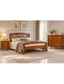 Gruppo Como e 2 Comodini Classici in Legno | Camera da Letto Elegante | Vari Colori