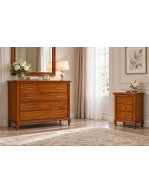 Gruppo Como e 2 Comodini Classici in Legno | Camera da Letto Elegante | Vari Colori