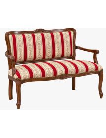 DIVANETTO IMBOTTITO LEGNO MASSELLO CON FREGI 111x50x84