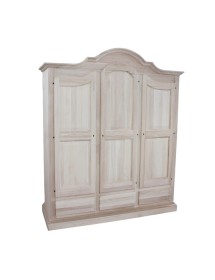 MOBILI 2G -  Armadio classico 3 porte bianco filo verde legno 185X62X220 (598) VISTA FRONTALE