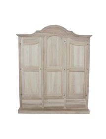 Armadio Shabby Chic 3 Ante e 3 Cassetti Verde Salvia e Avorio con Filo Ecrù - 185x62x220 cm