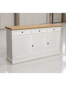 MADIA CREDENZA IN LEGNO 3 PORTE SHABBY CHIC BICOLORE 156x42x85
