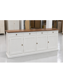 Madia Credenza Shabby chic in legno 4 porte bicolore l.205 p.42 h.85