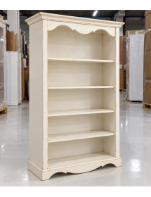 Libreria Classica Bianco Anticato 5 Ripiani in Legno 120x40x210H - Mobile Contenitore H210