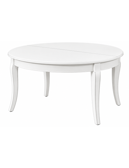 Tavolo ovale allungabile Legno bianco shabby 80x110x79