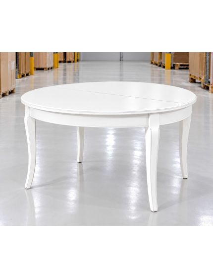 Tavolo ovale allungabile Legno bianco shabby 80x110x79