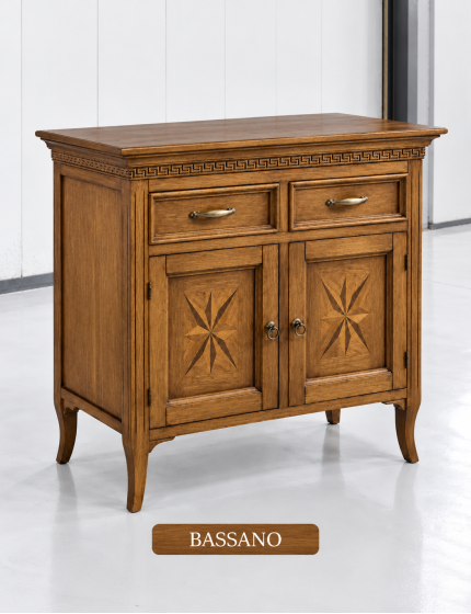 MADIA CREDENZA CLASSICA IN LEGNO 2 PORTE 2 CASSETTI 88x47x91