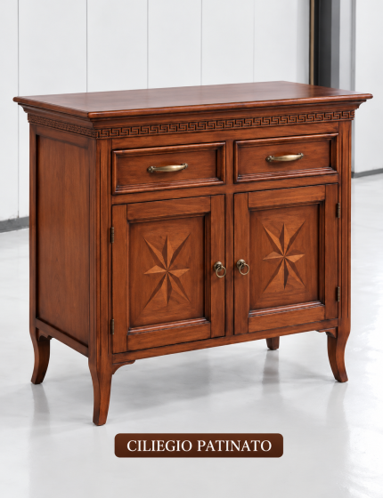 MADIA CREDENZA CLASSICA IN LEGNO 2 PORTE 2 CASSETTI 88x47x91