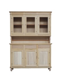 MOBILI 2G - Cristalliera 3 Ante Arte Povera In Legno grezza L. 150 P.43 H.210