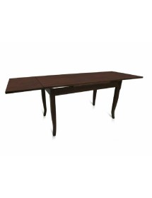 Tavolo Allungabile Noce Scuro con 6 Sedie Arte Povera 160x85 cm (fino a 260 cm)