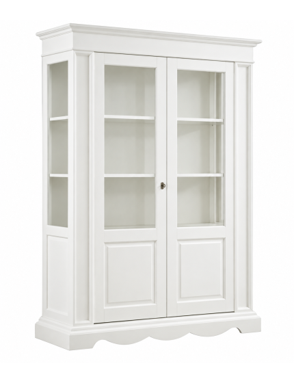 Vetrina Classica in Legno 2 Porte Shabby Chic | Varie Finiture 155x50x210 cm