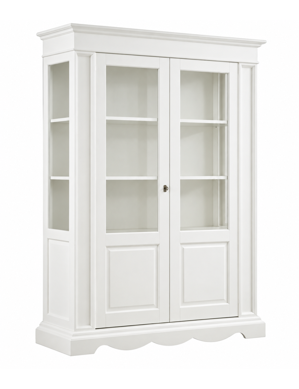 Vetrina Classica in Legno 2 Porte Shabby Chic | Varie Finiture 155x50x210 cm