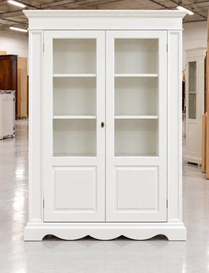 Vetrina Classica in Legno 2 Porte Shabby Chic | Varie Finiture 155x50x210 cm