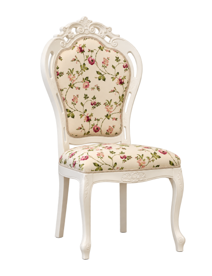 Sedia shabby legno imbottita raso floreale 56x50x110