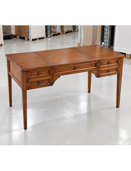 SCRIVANIA CLASSICA 5 CASSETTI 2 TIRETTI IN LEGNO 140X70x78