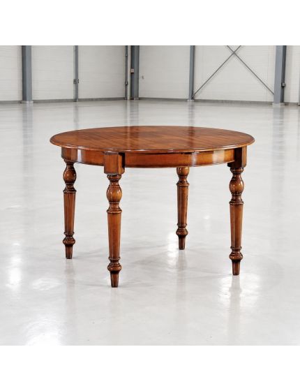 Tavolo rotondo classico allungabile tornito legno bassano 100x100x80