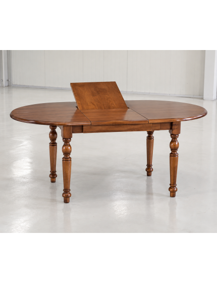 Tavolo rotondo classico allungabile tornito legno bassano 100x100x80