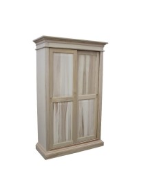 Armadio 2 Ante Scorrevoli Arte Povera Avorio in Legno - 128x50x200 cm