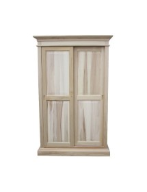 Armadio 2 Ante Scorrevoli Arte Povera Avorio in Legno - 128x50x200 cm