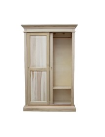 Armadio 2 Ante Scorrevoli Arte Povera Avorio in Legno - 128x50x200 cm