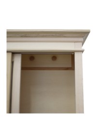 Armadio 2 Ante Scorrevoli Arte Povera Avorio in Legno - 128x50x200 cm