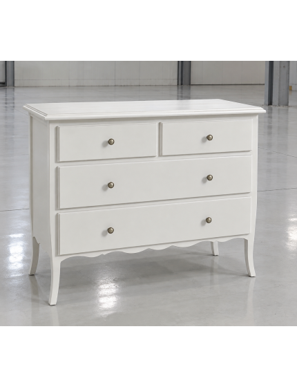 COMÒ 4 CASSETTI CLASSICO BIANCO OPACO 112x52x91 (6068)