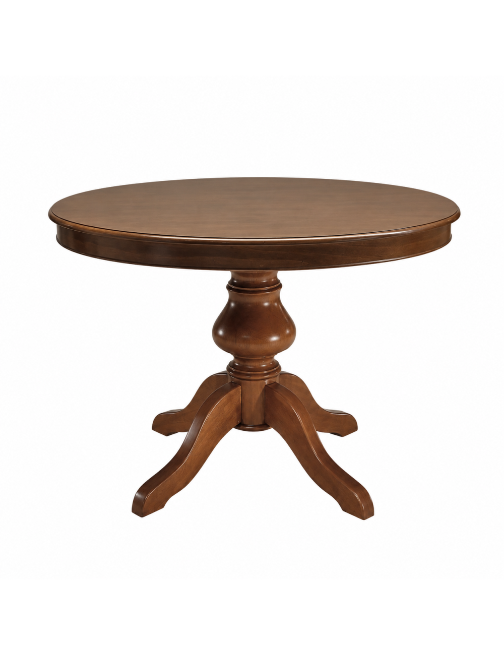 Tavolo rotondo classico allungabile legno tinta noce 120x120x80 vista frontale