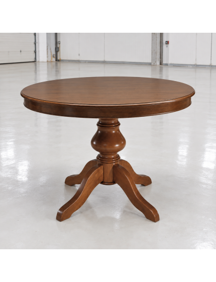 Tavolo rotondo classico allungabile legno tinta noce 120x120x80