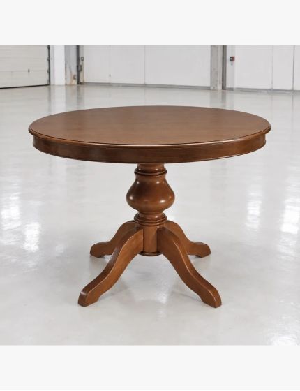 Tavolo rotondo classico allungabile legno tinta noce 100x100x80
