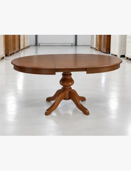 Tavolo rotondo classico allungabile legno tinta noce 100x100x80