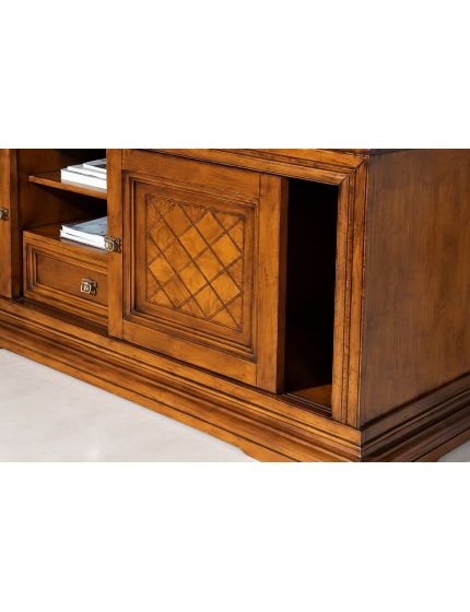 PORTA TV IN LEGNO 2 ANTE SCORREVOLI NOCE BASSANO L.169 P.53 H.75