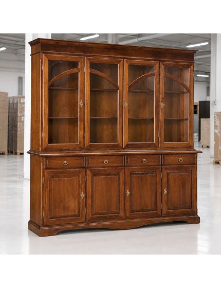 MADIA CREDENZA CON BUGNA IN LEGNO TINTA NOCE ARTE POVERA L.205 P.42 H.205