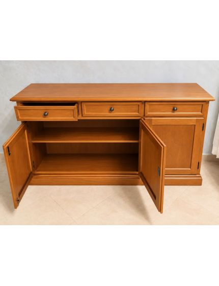 Madia Credenza in Legno 3 Porte Colore Rovere | 156x42x85 cm