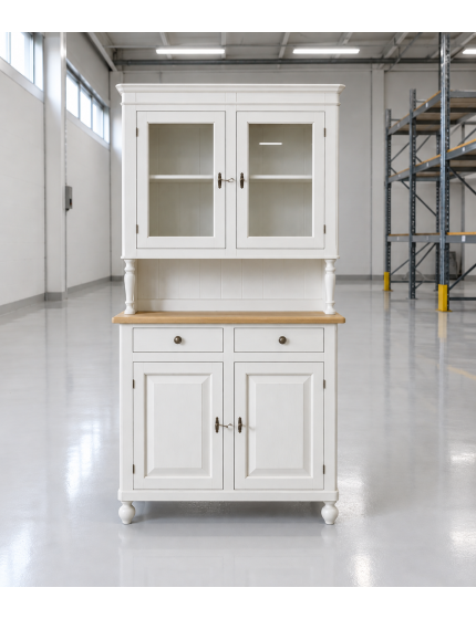 Cristalliera 2 Ante Napoletana Bicolore Arte Povera In Legno 104 x 43 h.208