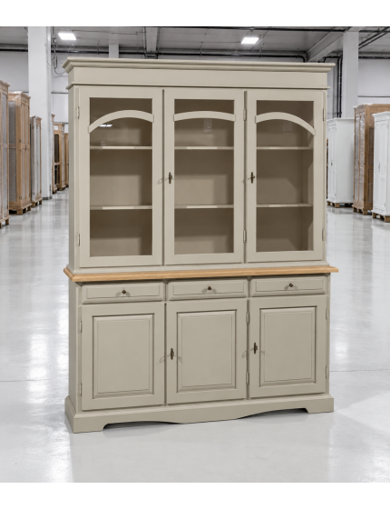 CRISTALLIERA 3 ANTE LEGNO LACCATO TORTORA 156x42x205