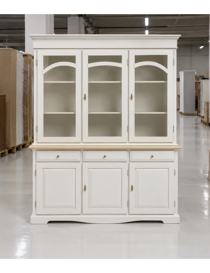 CRISTALLIERA 3 ANTE LACCATO BIANCO 156x42x205