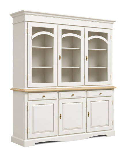 CRISTALLIERA 3 ANTE LACCATO BIANCO 156x42x205