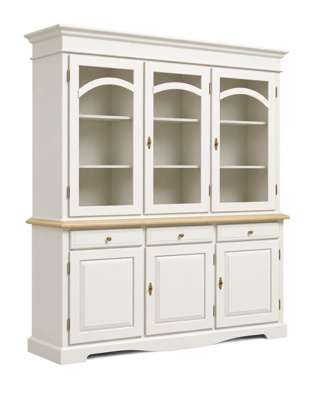 CRISTALLIERA 3 ANTE LACCATO BIANCO 156x42x205