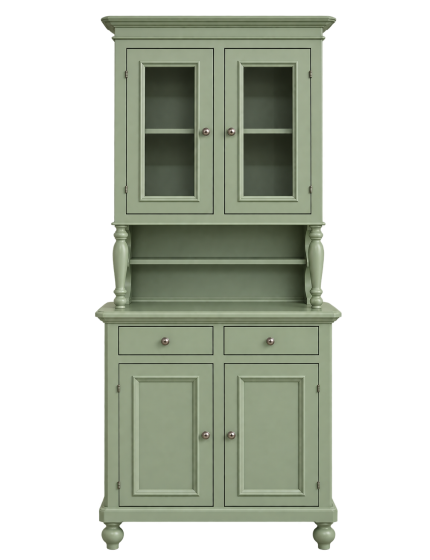 Cristalliera 2 ante napoletana arte povera in legno verde salvia 82x43x205