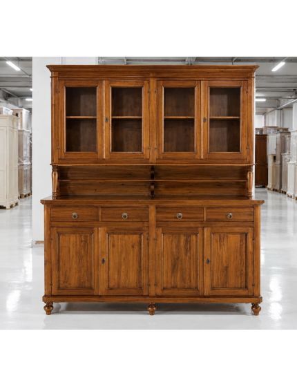 Cristalliera classica 4 porte legno tinta noce 198X50X227