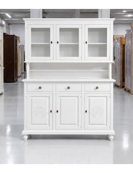 Cristalliera shabby legno bianco pavoncelle 150x43x208h