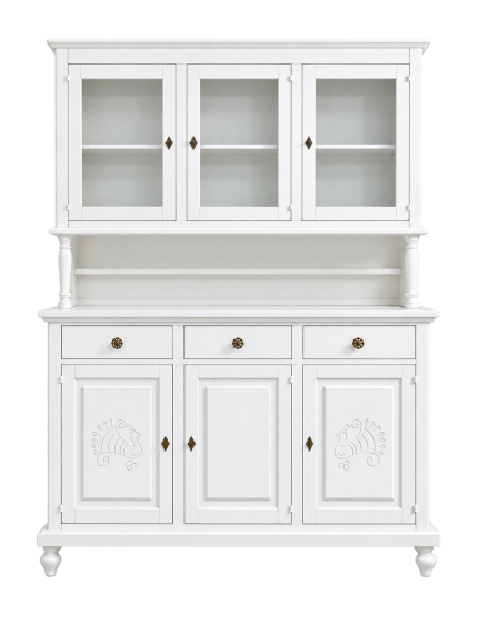 Cristalliera shabby legno bianco pavoncelle 150x43x208h
