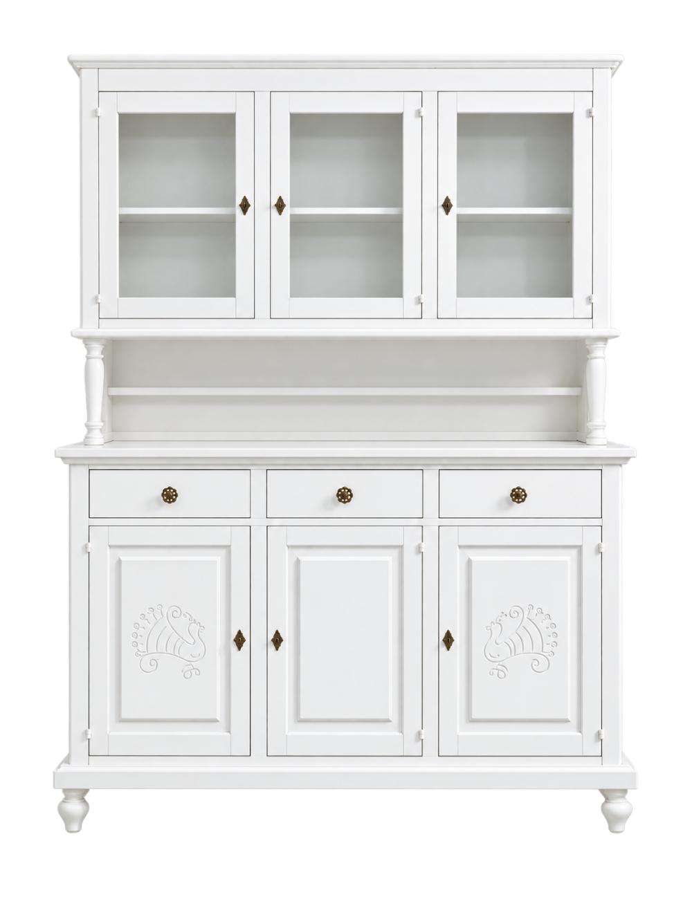 Cristalliera shabby legno bianco pavoncelle 150x43x208h